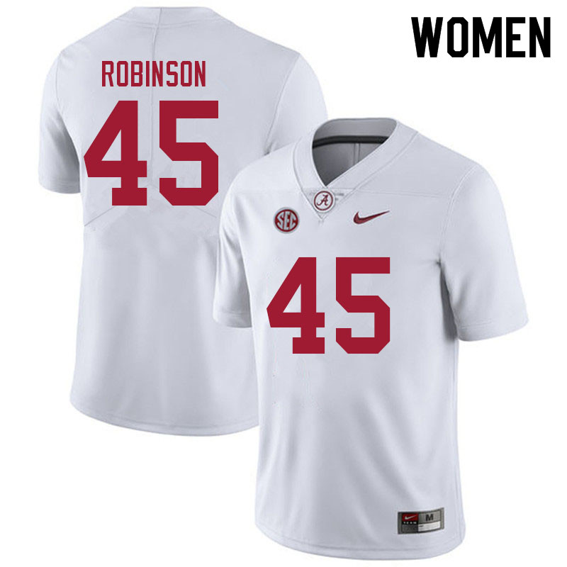 Alabama Crimson Tide Women's Joshua Robinson #45 White NCAA Nike Authentic Stitched 2021 College Football Jersey DU16Z38VJ
